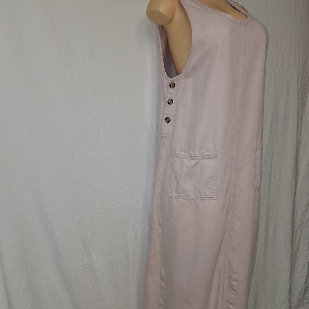 Original Ty wear 90s  Midi Dress Pale Purple Style Tencel Sleeveless Size 10 - Picture 15 of 16